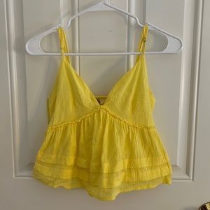 Altar’d State Yellow V neck crop top